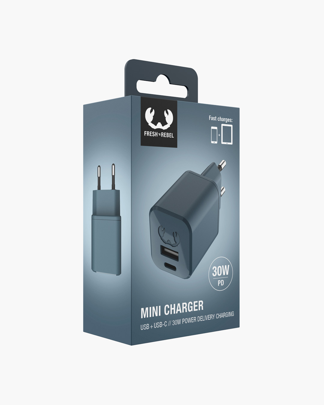 USB + USB-C Mini Charger 30W PD