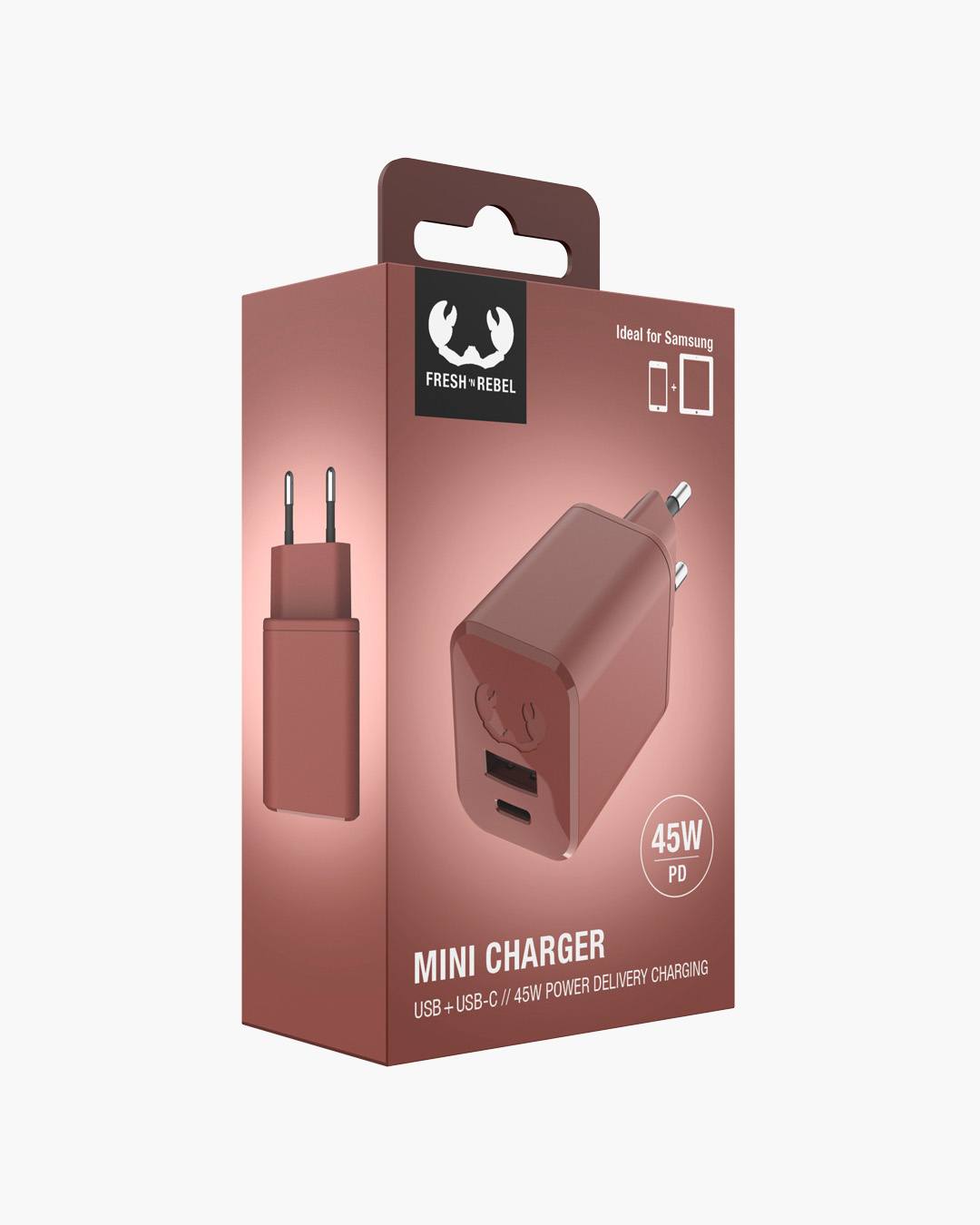 USB + USB-C Mini Charger 45W PD