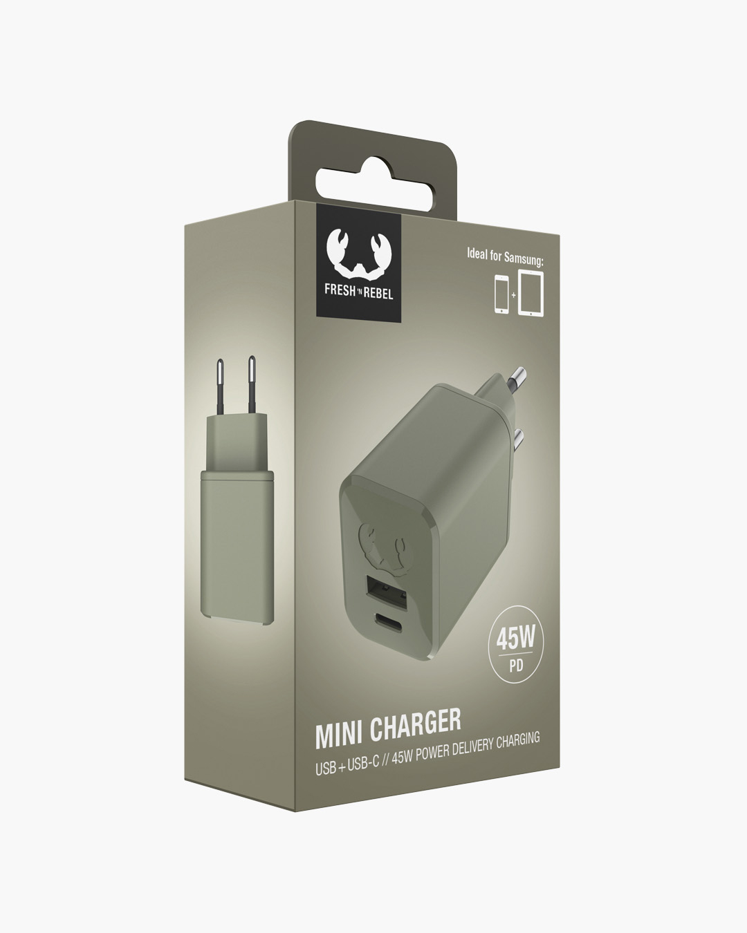 USB + USB-C Mini Charger 45W PD