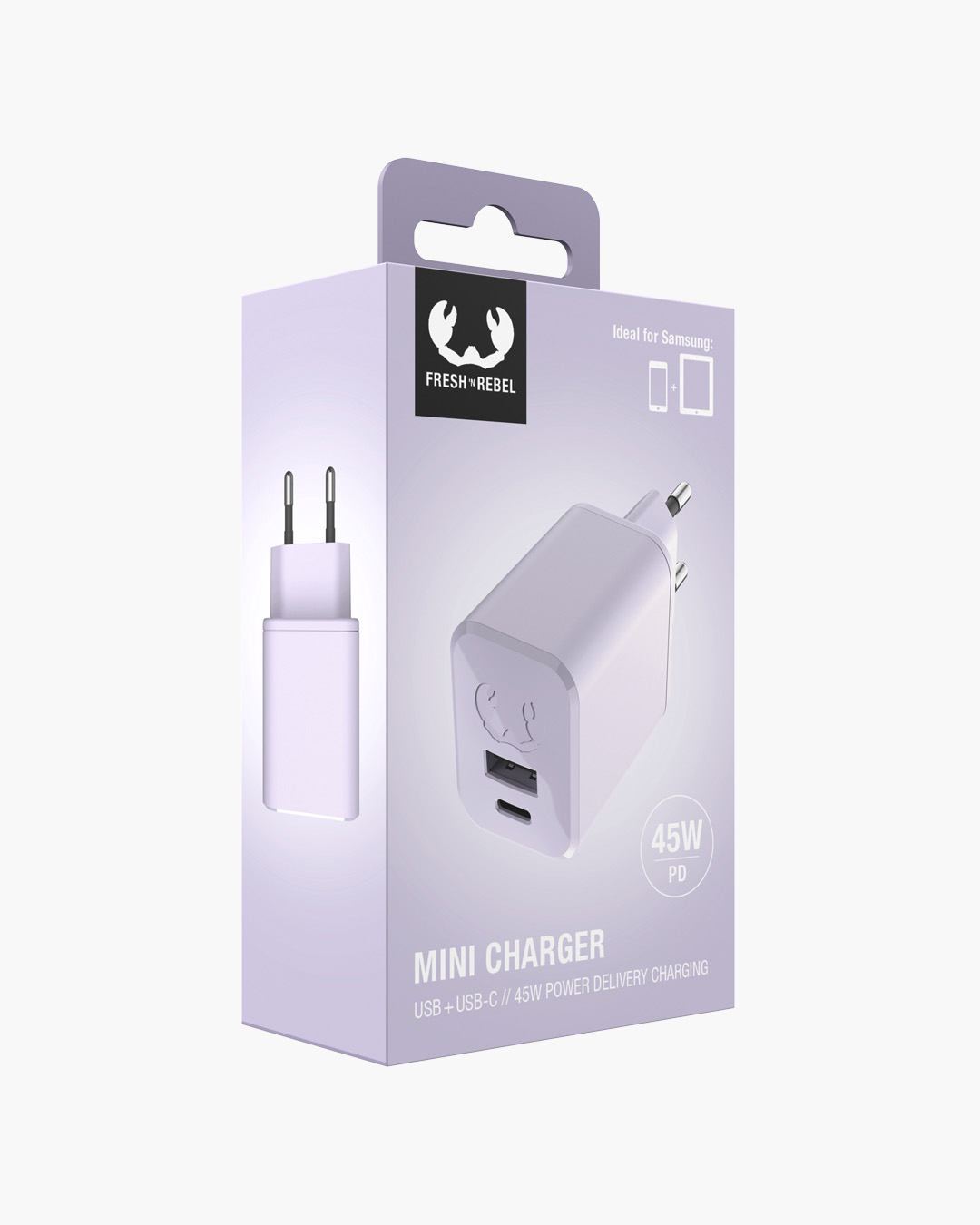 USB + USB-C Mini Charger 45W PD