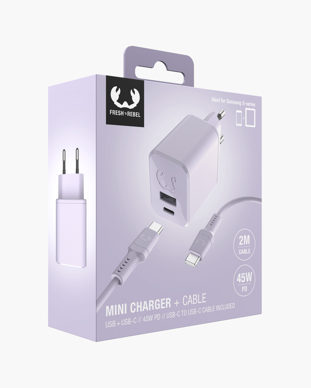 USB + USB-C Mini Charger 45W PD + USB-C