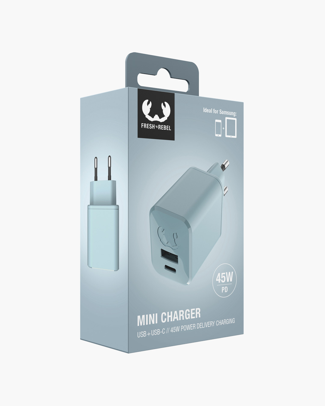 USB + USB-C Mini Charger 45W PD