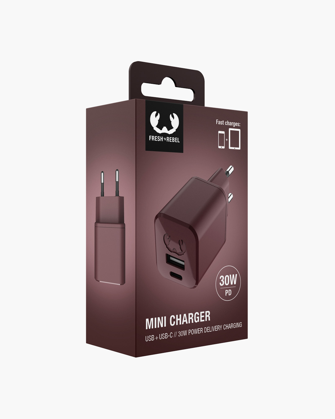 USB + USB-C Mini Charger 30W PD