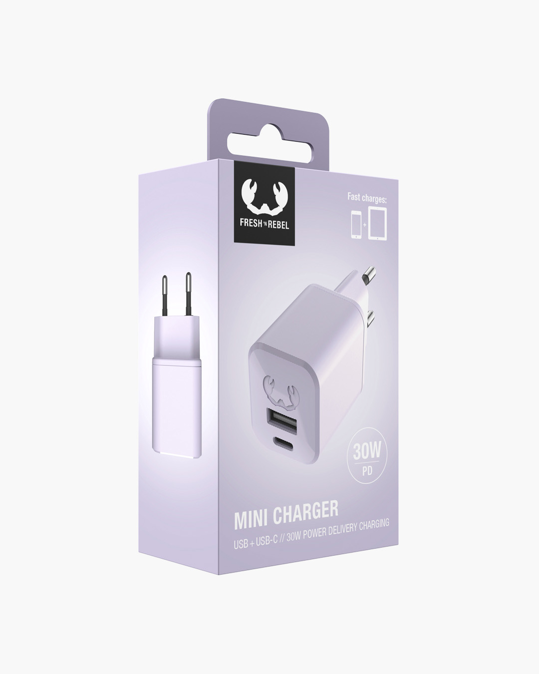USB + USB-C Mini Charger 30W PD