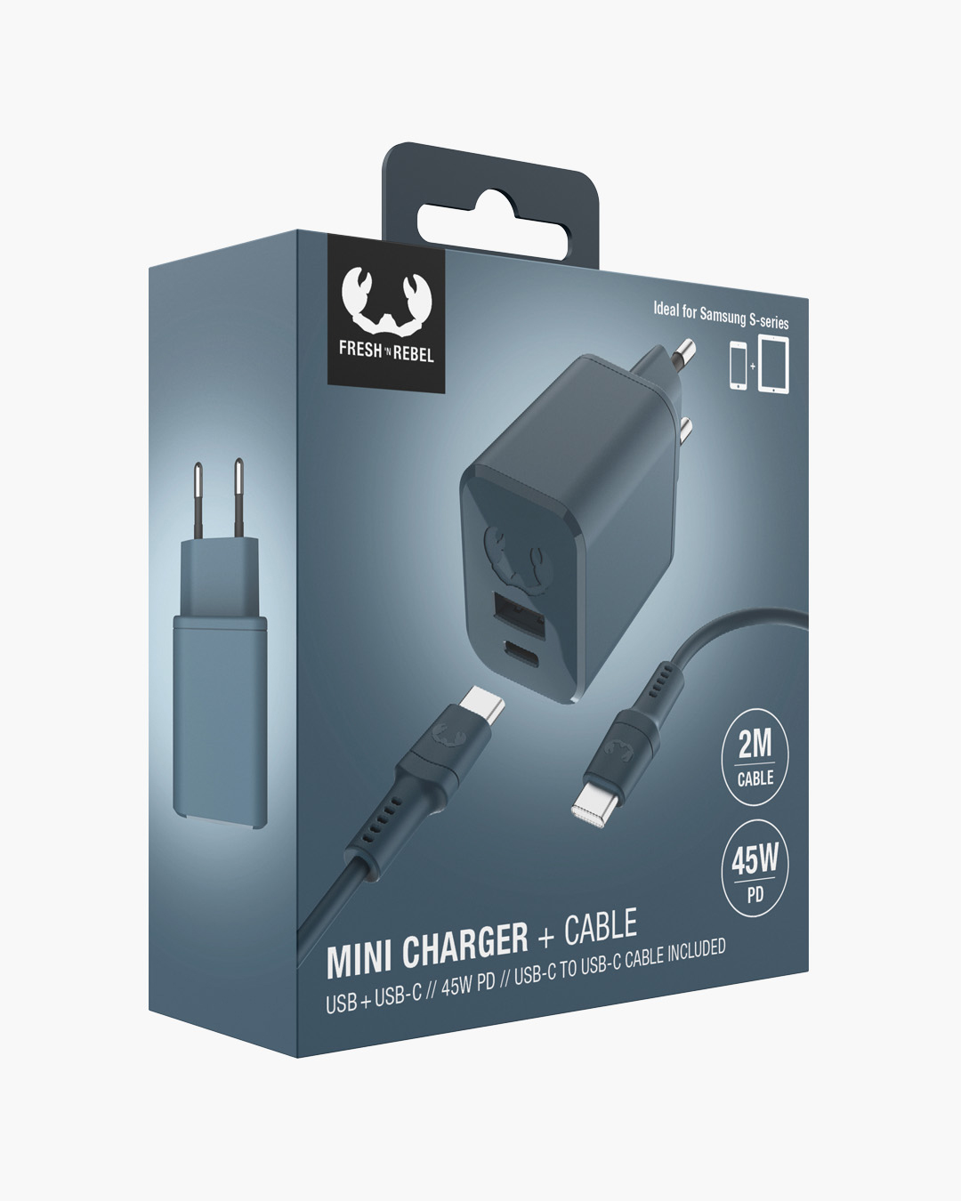 USB + USB-C Mini Charger 45W PD + USB-C