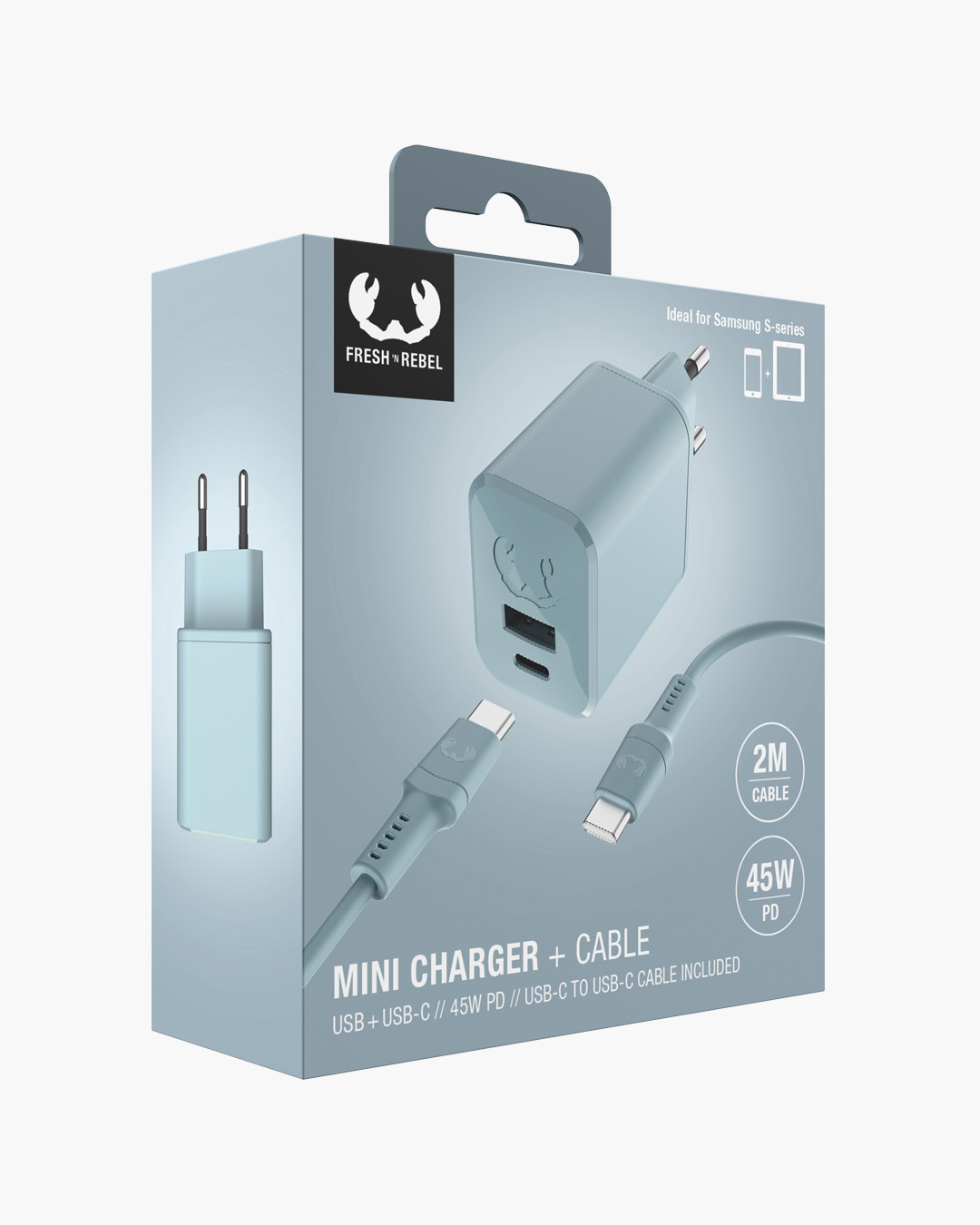 USB + USB-C Mini Charger 45W PD + USB-C