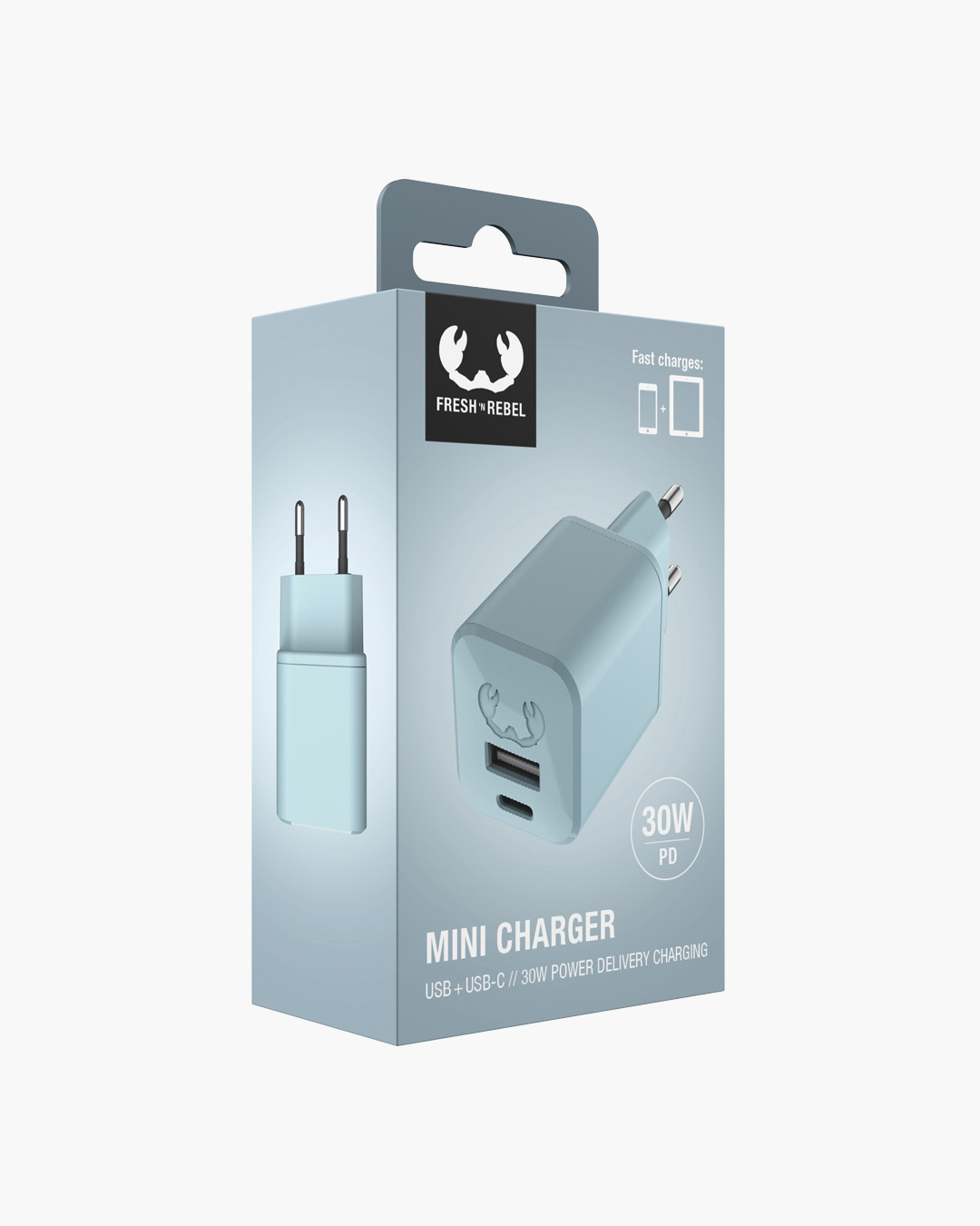 USB + USB-C Mini Charger 30W PD